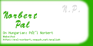 norbert pal business card